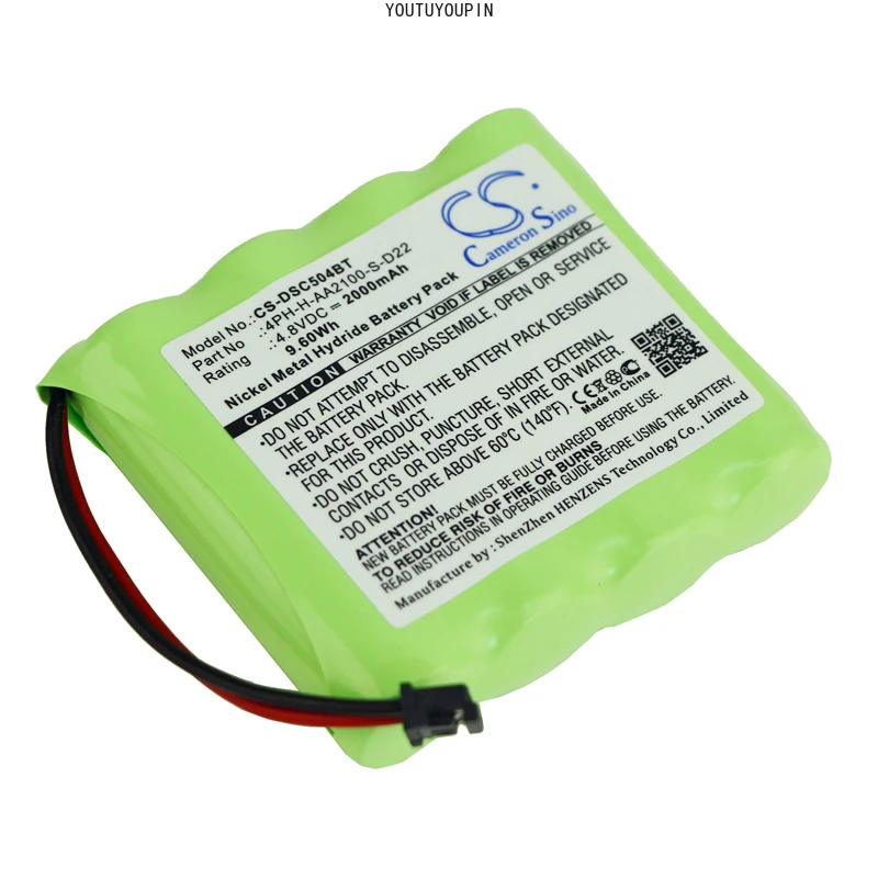 Emergency Lighting Battery For DSC 17000153 4PH-H-AA2100-S-D22 DSC-BATT2148V ADT Wireless Color Touchscreen Keypad 2000mAh