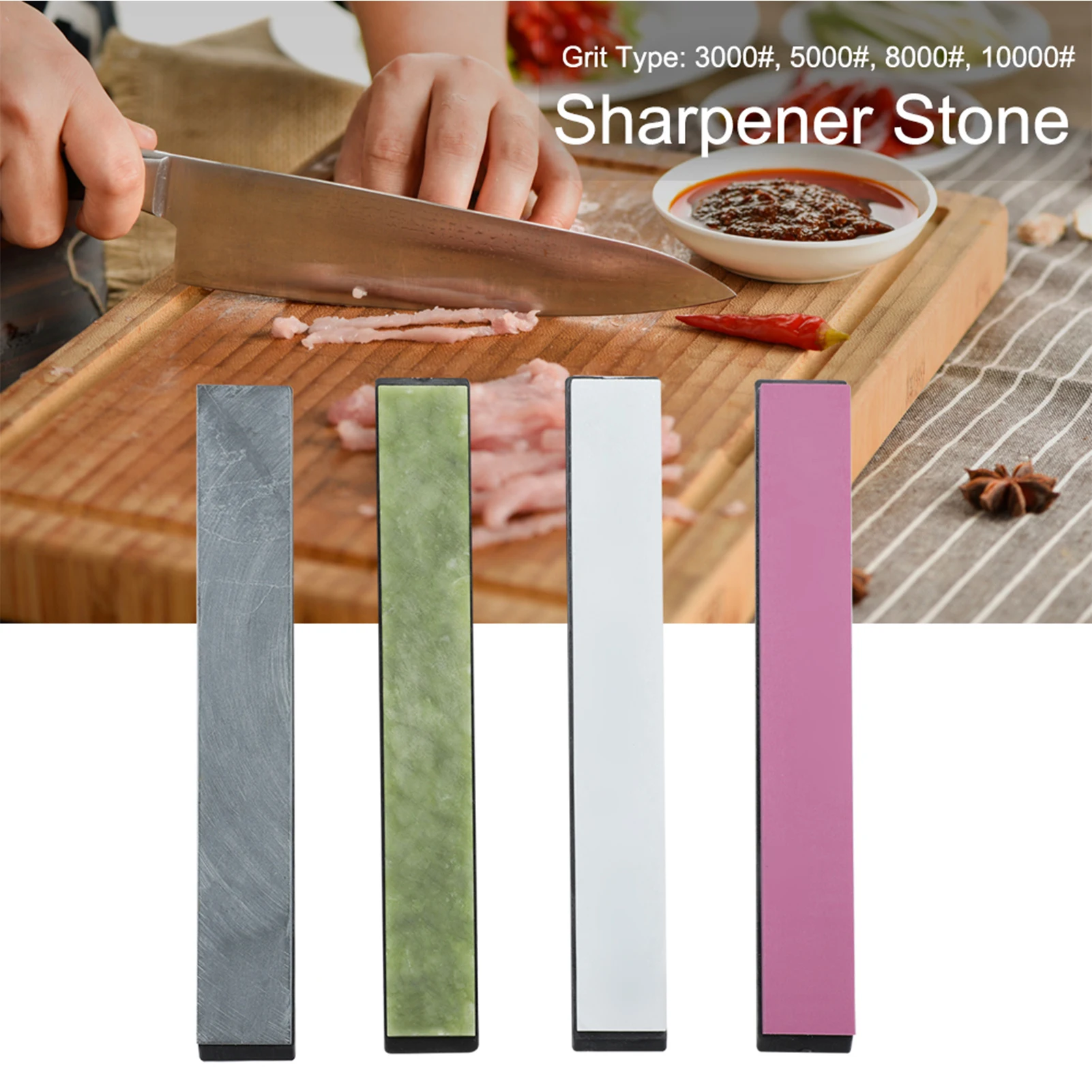 

4PCS Set Colorful Grindstone with Base for Knives Sharpening Fixed Angle Knife Sharpener Grindstone Whetstone