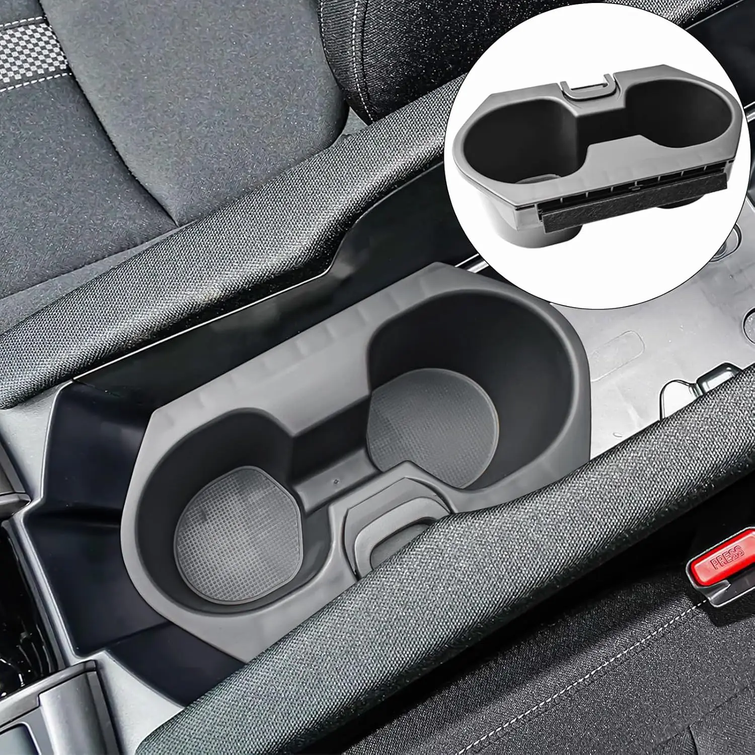 

Tucknbox Cup Holder Insert For Honda Civic 2016-2021 Interior Car Tray Accessories Center Console Organizer Drink Bottle Holder