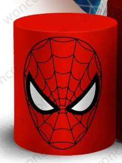 Marvel Spider Man Circle Backdrop Spider Web Spider Backdrop Boy Birthday Spiderman Cylinder Cover Decor Photography Prop