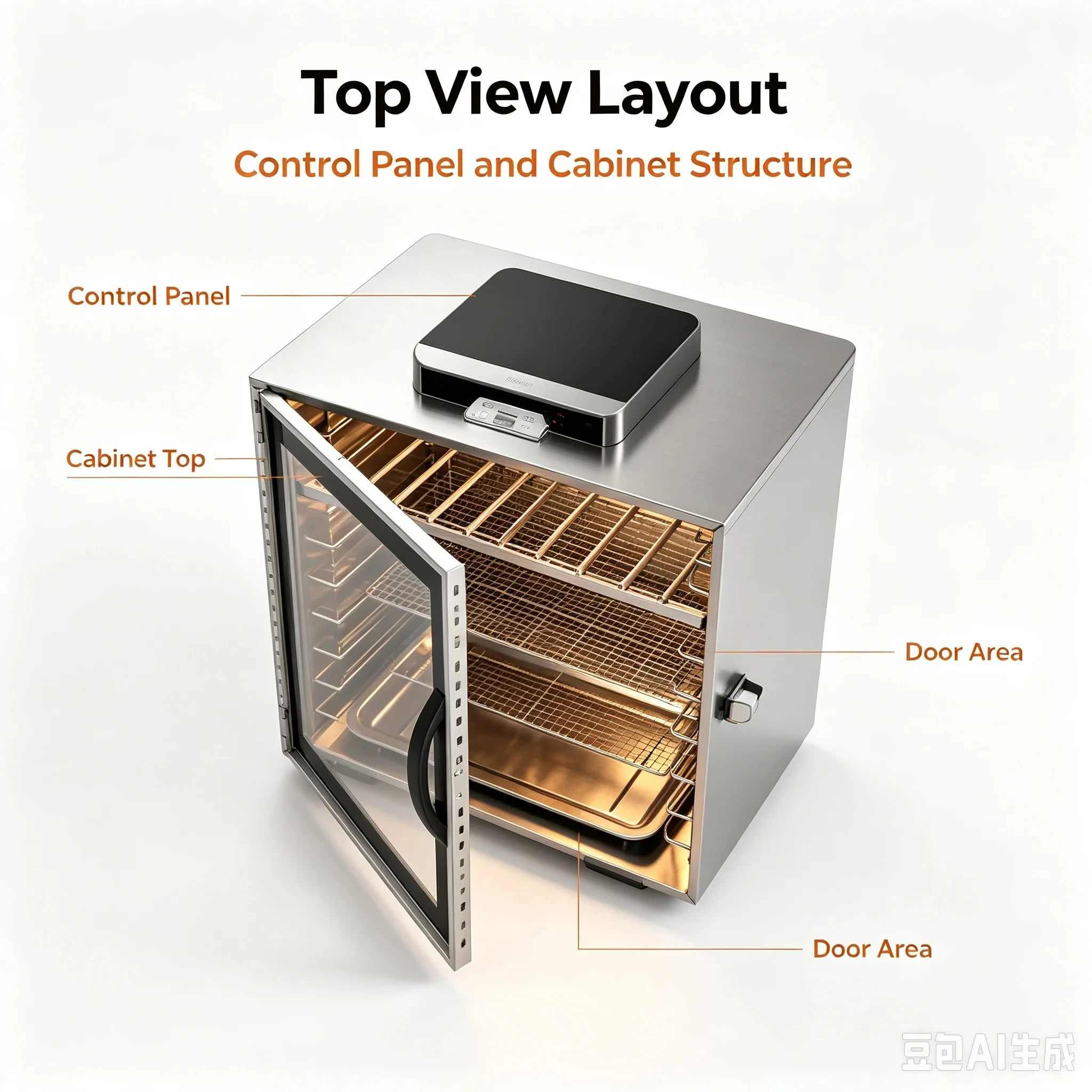 Factory Direct 2026 Stainless Steel Food Dehydrator Cabinet 220V 1000W Household Meat Drying Machine for Bacon, Biltong Jerky Pr