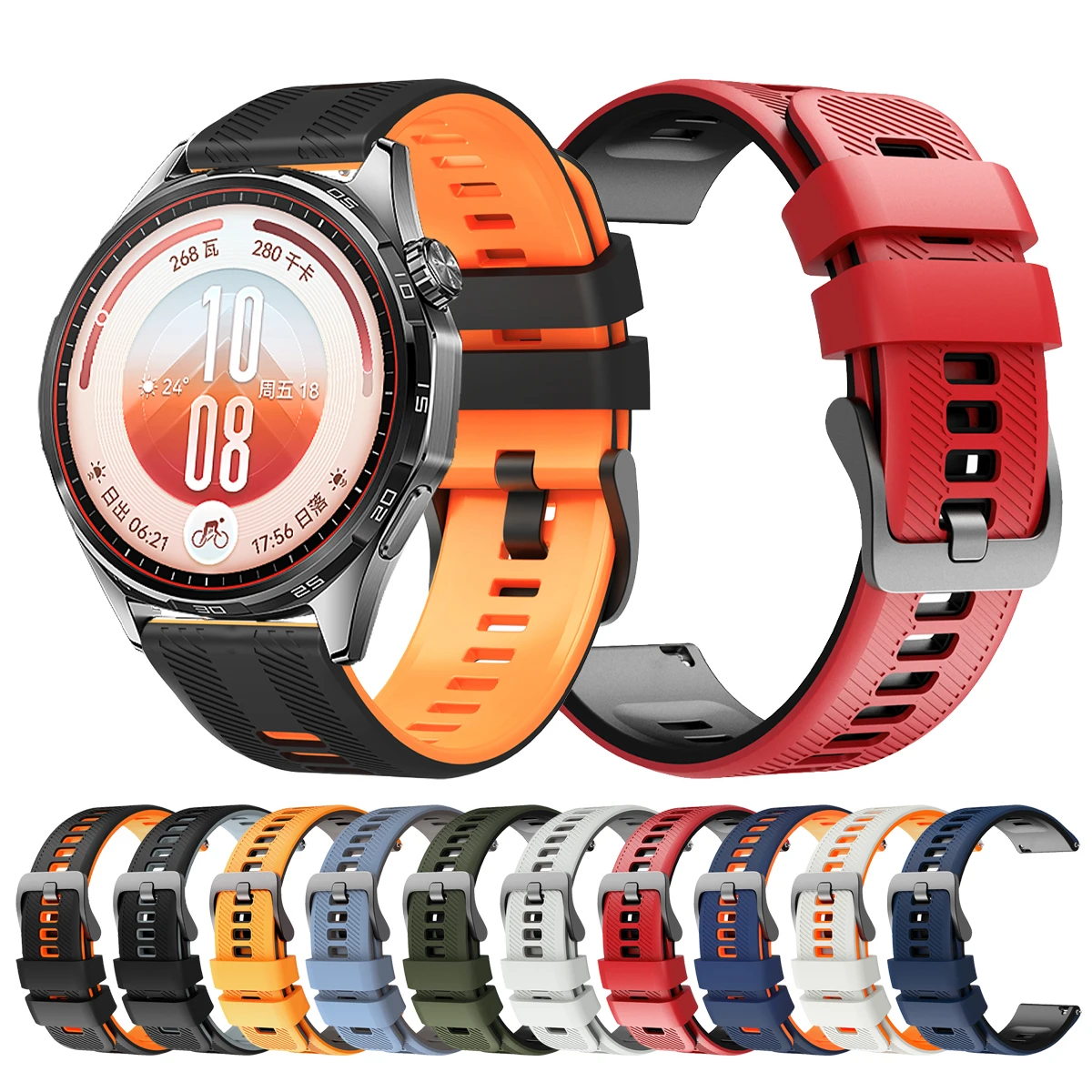 22mm Sport Silicone Strap For HUAWEI WATCH GT7 GT6 GT5 GT4 GT3 GT2 46mm Smartwatch Band Bracelet For HUAWEI GT 7 6 Pro Wristband