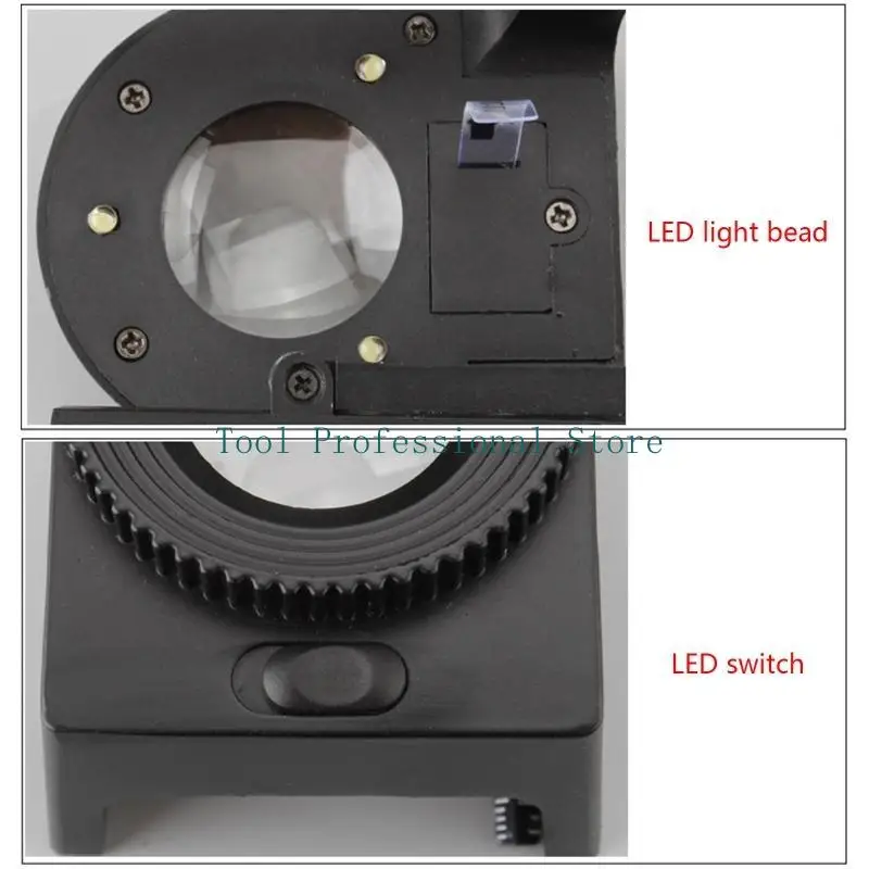 57QF 20X Lupa lupa para W/ 3 LED Light Desktop Metal Eye Lupe Escala