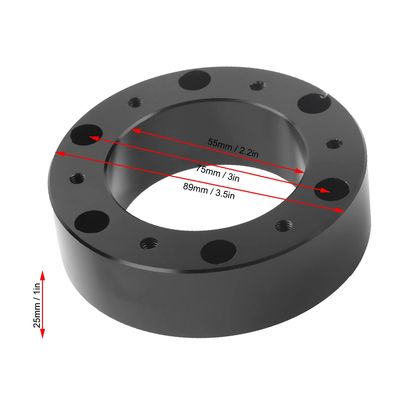 1in Steering Wheel Spacer 6‑Hole Hub Aluminum Alloy Heighten Increased Pad Adapter