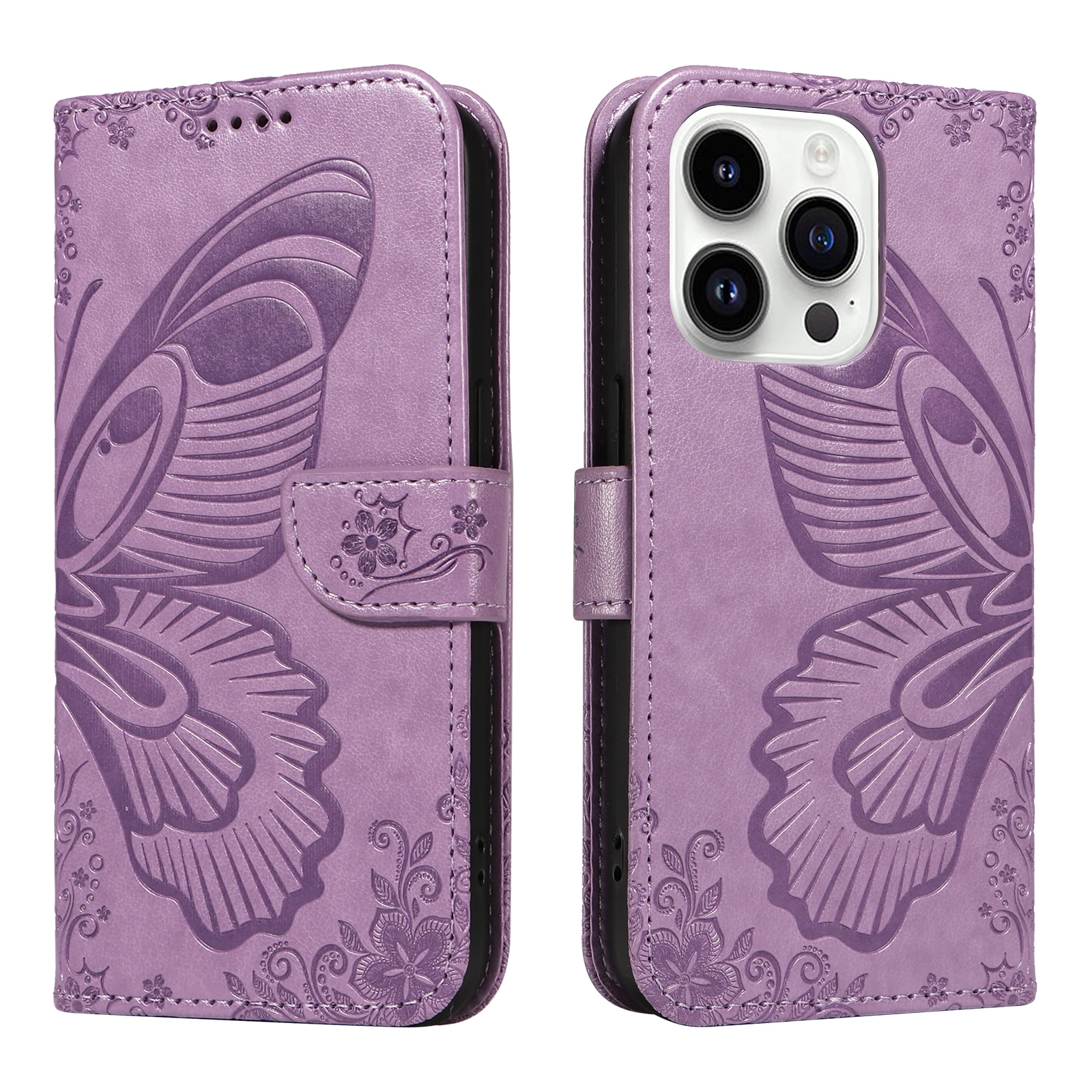 Embossed Phoenix-Tail-Butterfly Case For Huaewi Honor X50 X40 X30 X30i Luxury Leather Stand Cover Honor X9B X8B X7B X9A X8A X6A