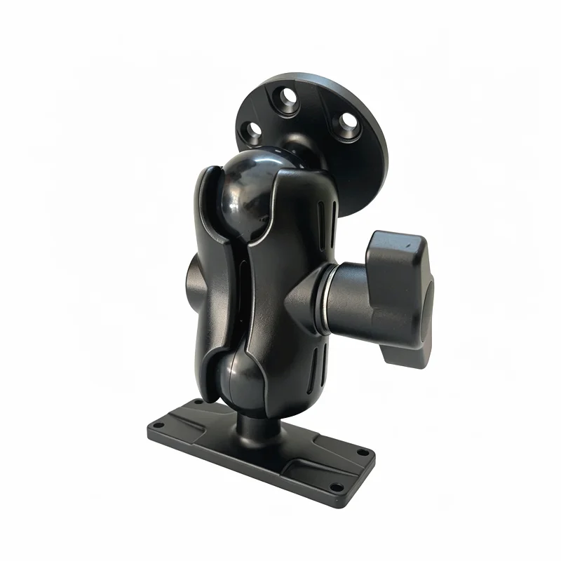 2.25-inch Ball Head Four-hole Rectangular Base with Medium Arm Aluminum Alloy Anti-corrosion Wear-resistant Marine Fishfinder