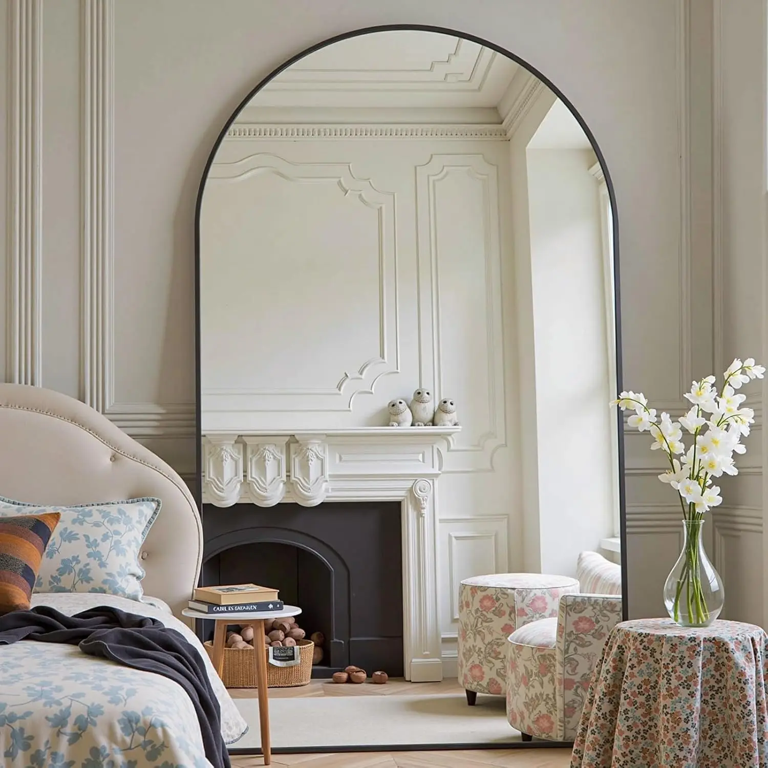 [Vendita calda! ]Specchio ad arco a figura intera, specchio da pavimento grande da 81"x41" con supporto, specchi oversize per tutto il corpo per appoggiarsi o sospese,