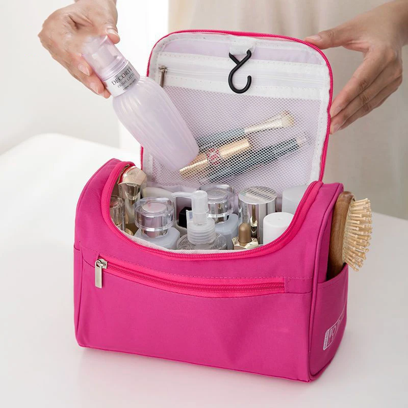 Hanging Travel Toiletry Bag Waterproof Large Capacity Cosmetic Makeup Organizer With Hook Portable Wash Skincare Storage Bag For
