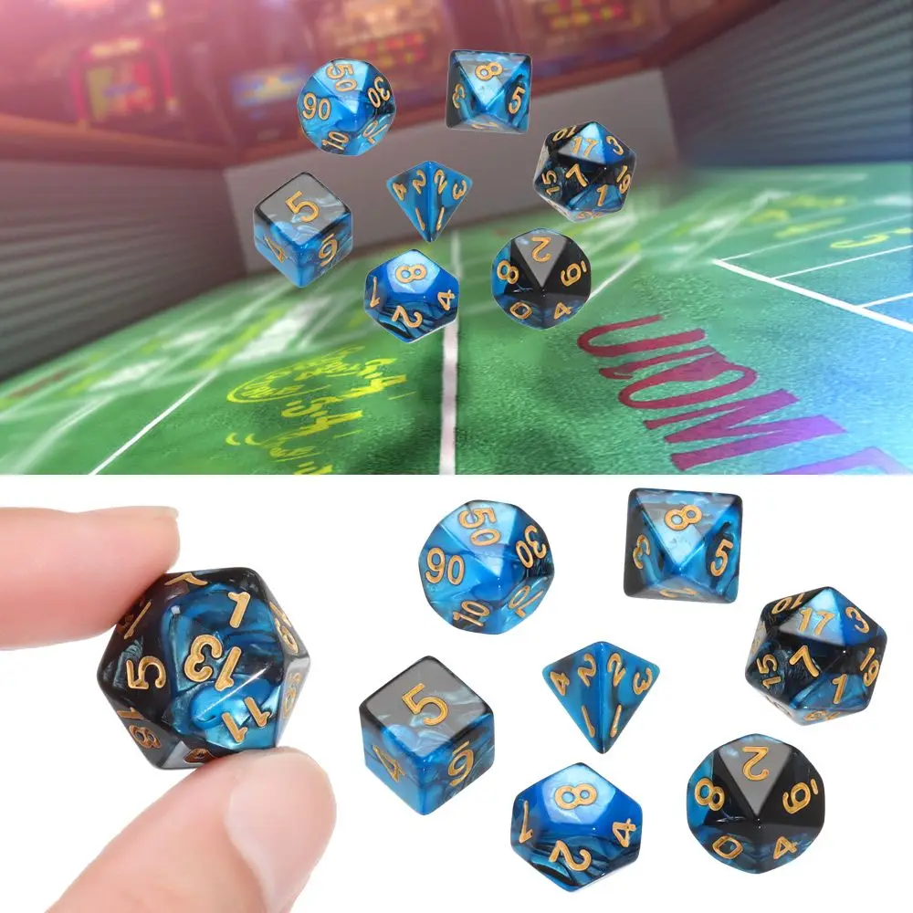 

7 шт. новые кубики из смолы для D&d DND, аксессуары для настольных игр, набор кубиков, многогранные