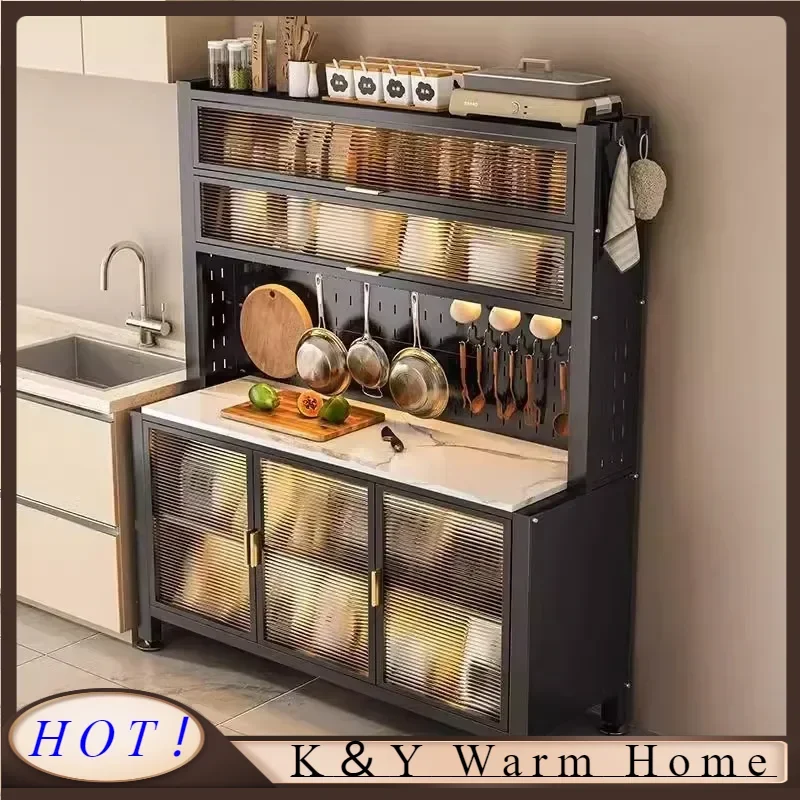 

Modern White Kitchen Cabinets Shelves Rack Metal Nordic Storage Kitchen Cabinets Pantry Small Armoire De Rangement Furniture