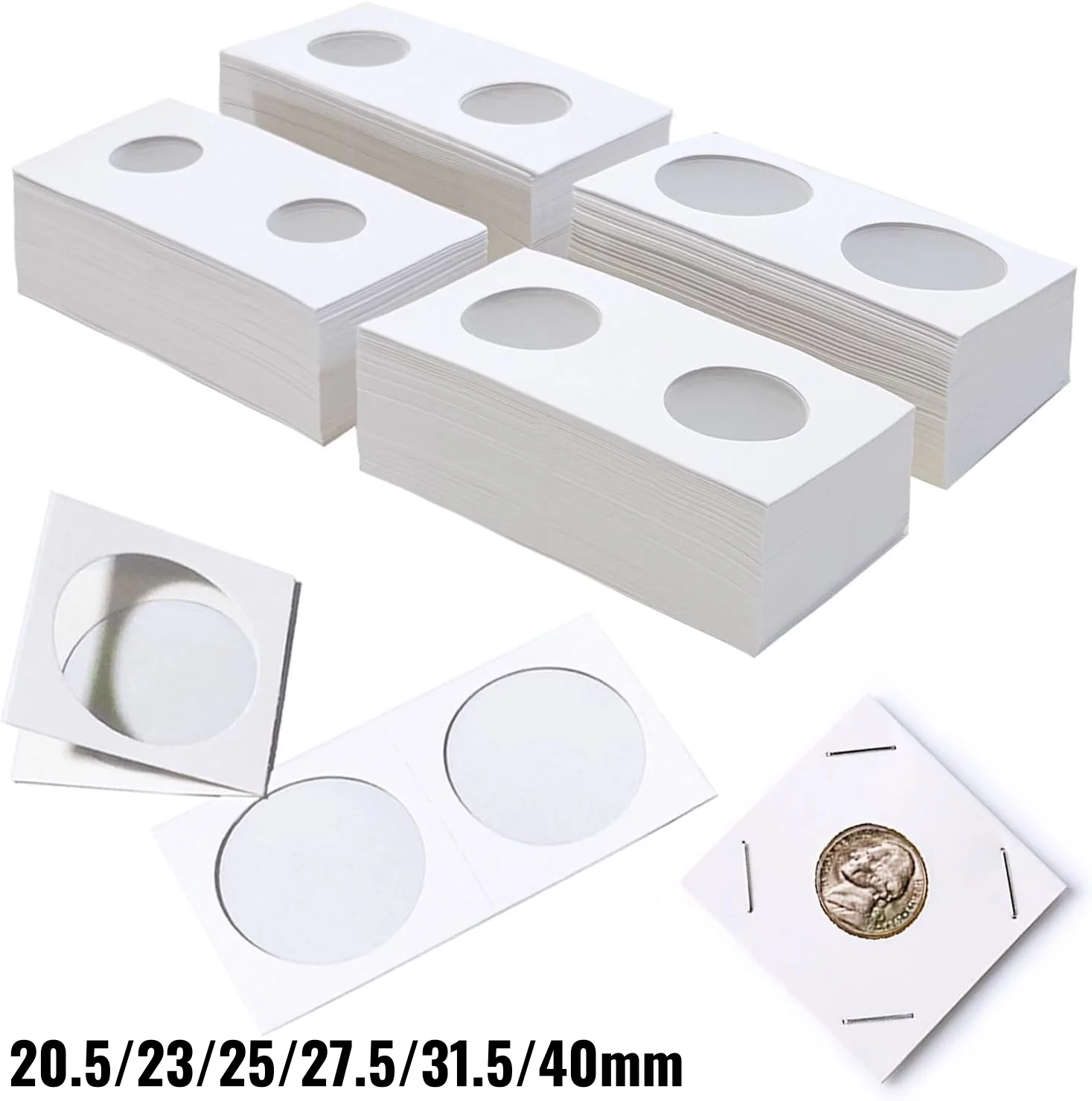 50Pcs Square Cardboard Coin Holder Collectible Album Coin Stamp Specimen Storage Collection Organizer Accessories
