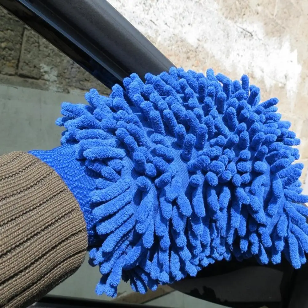 Car Detailing Gloves Highly Absorbent Car Wash Mitt for Dirt Removal Lint Free Non-abrasive Glove Wipes Machine Washable Auto