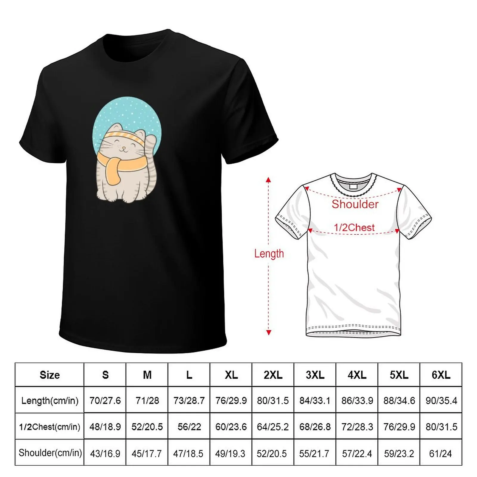 fin, the snow cat T-Shirt Plus Size Solid Color T-Shirt