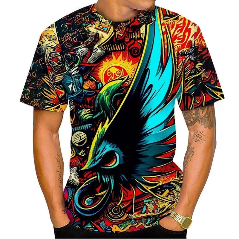 Graffiti Street T Shirt For Men 3D Printed Oversized T-shirt Hip Hop Summer Cool Casual Popular Short-sleeved Tee Shirt Clothing