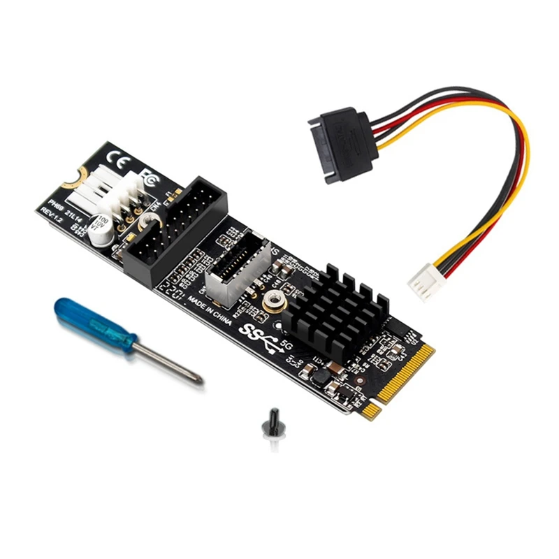 

M.2 PCI E To USB3.0 TYPE-C+19/20P Interface Expansion Card Graphic Video Card Extender M2 To PCI-E Transfer Mining Riser