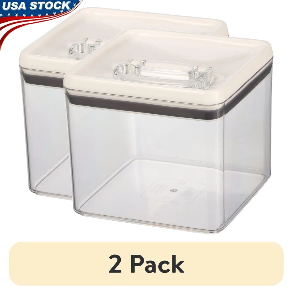 

2 Pack 19.7 Cup Clear Food Storage Container BPA Free Easy Open Lid Stackable Durable Kitchen Pantry Use