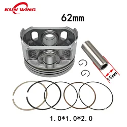 62mm Piston Ring Set (Pin 15mm Ring 1.0) For CG150 CBB150 CG CBB 150 150cc Motorcycle Engine Parts