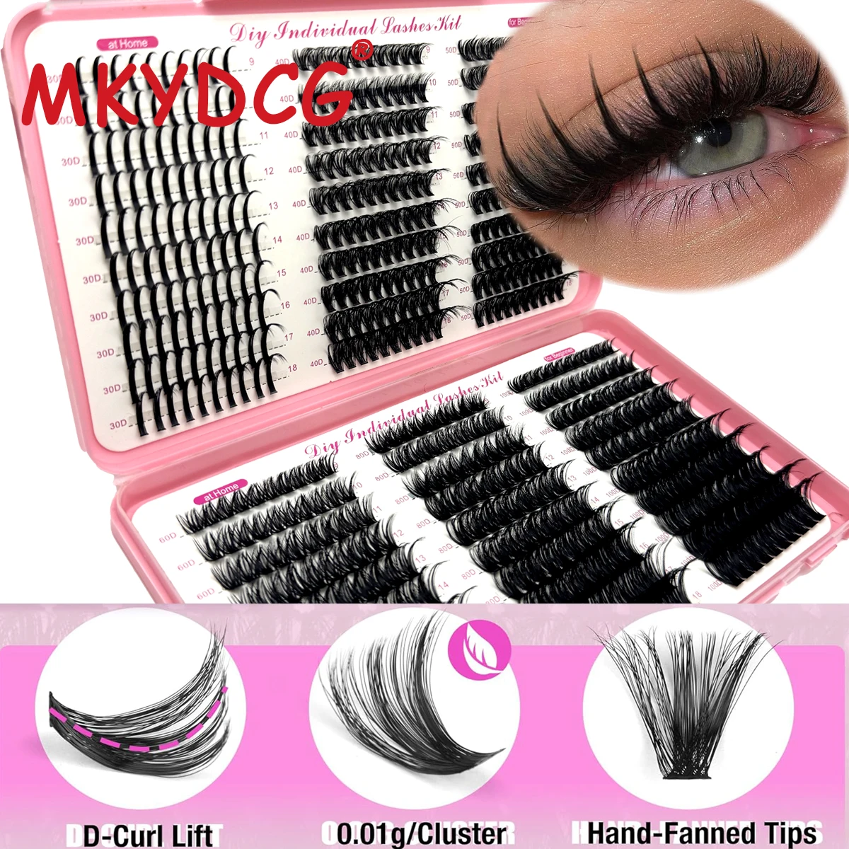 Bricolage maquillage vaporeux cils grappe cils livre Volume fée cils Extension cils grappes avec pointes, 6 Styles grappes de cils