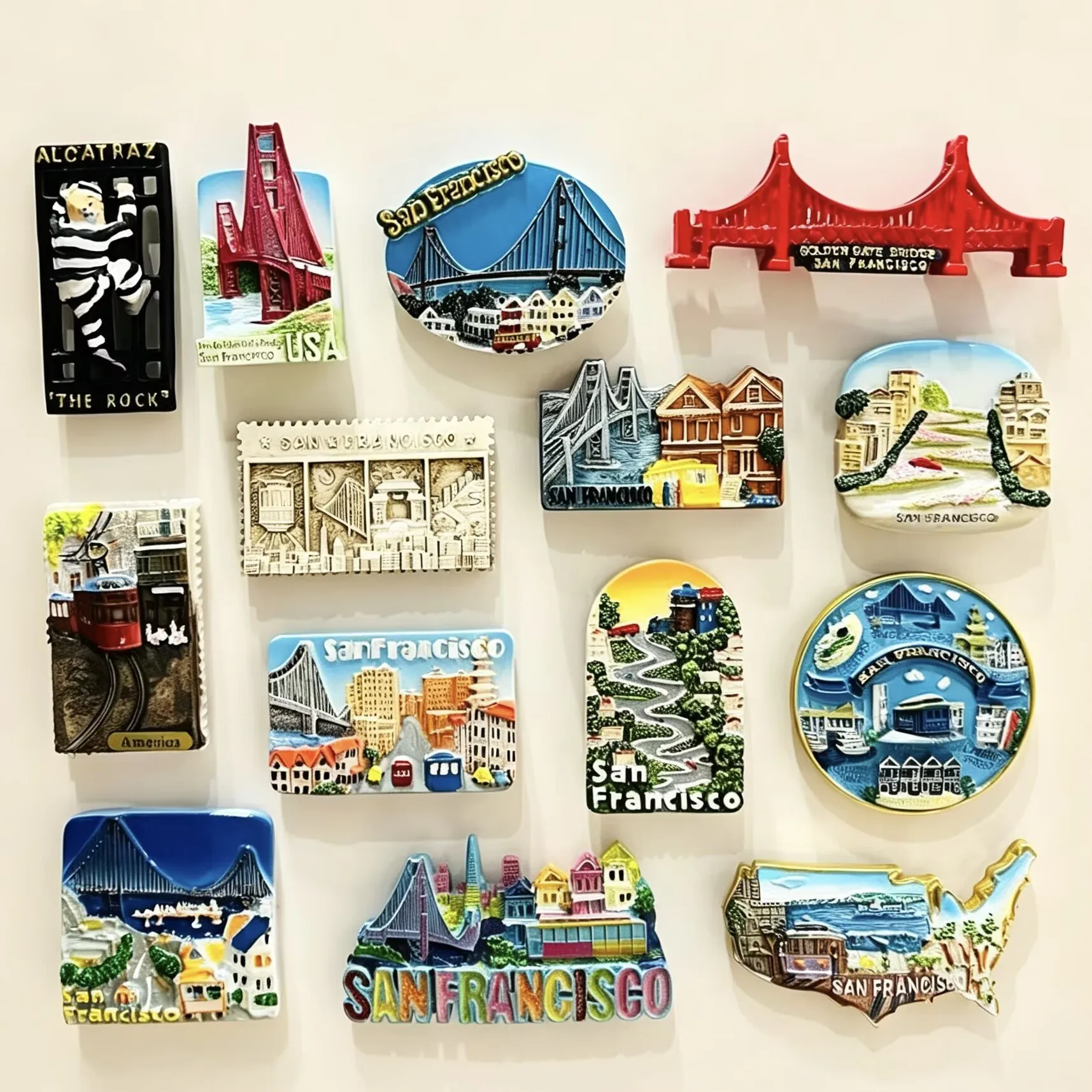 San Francisco US 3D Fridge Magnets Souvenir Resin Refrigerator Magnets Sticker Collection Handicraft Gift Home Decoration