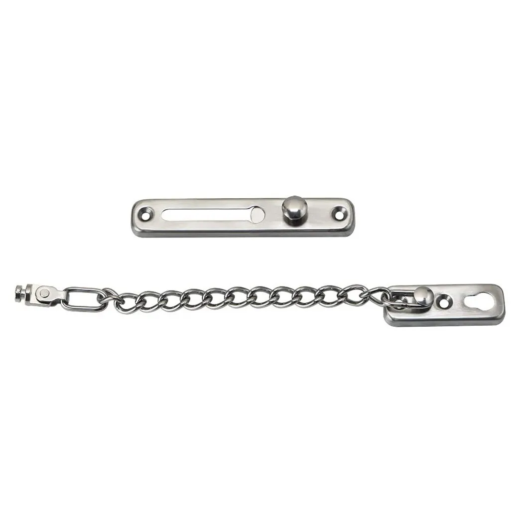 Tool Chain Door Guard SECURITY SLIDE CHAIN DOOR FRONT DOOR GUARD HOME NICKEL/BRAS PLATED SCREWS Useful Practical