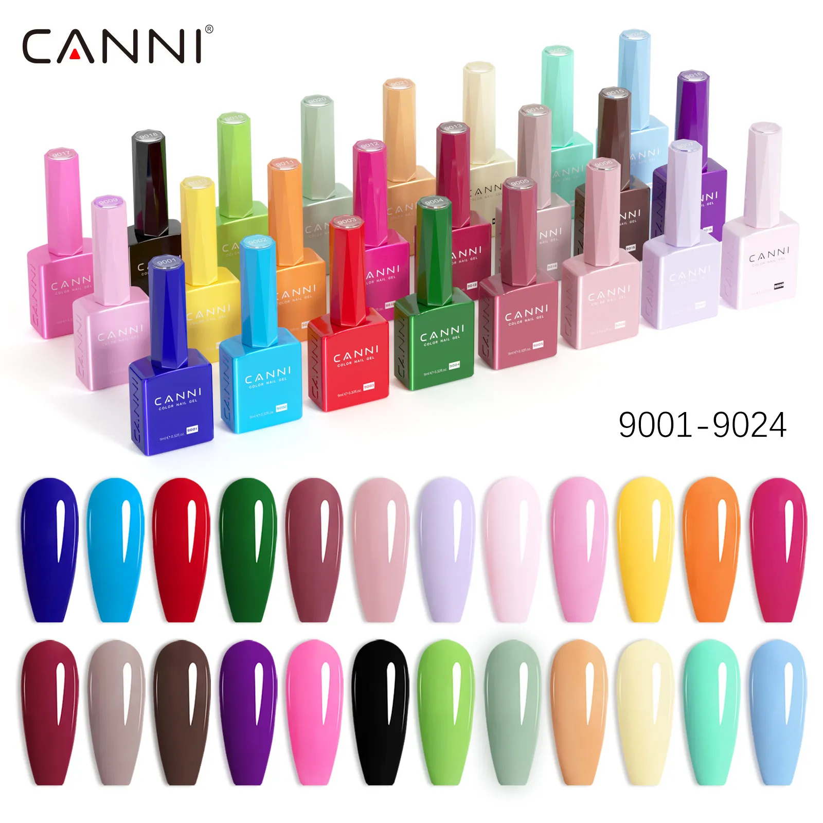 Smalto gel per unghie semipermanente senza TPO CANNI da 9 ml Smalto gel di colore bianco puro Top temperato con diamante ultra lucido