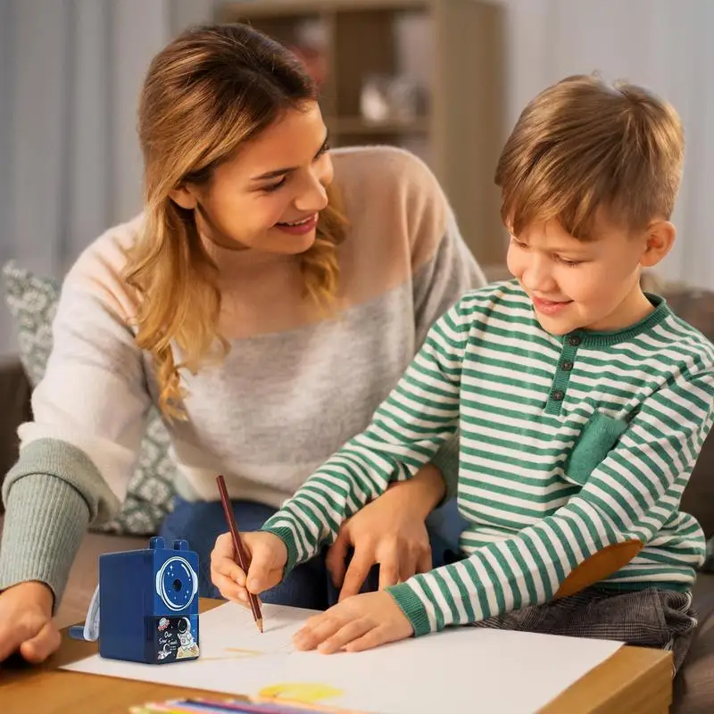 Imagem -02 - Manual Escola Lápis Apontador Acessórios Pessoais Papelaria Automático Dentro e Fora Apontador para Homeschool