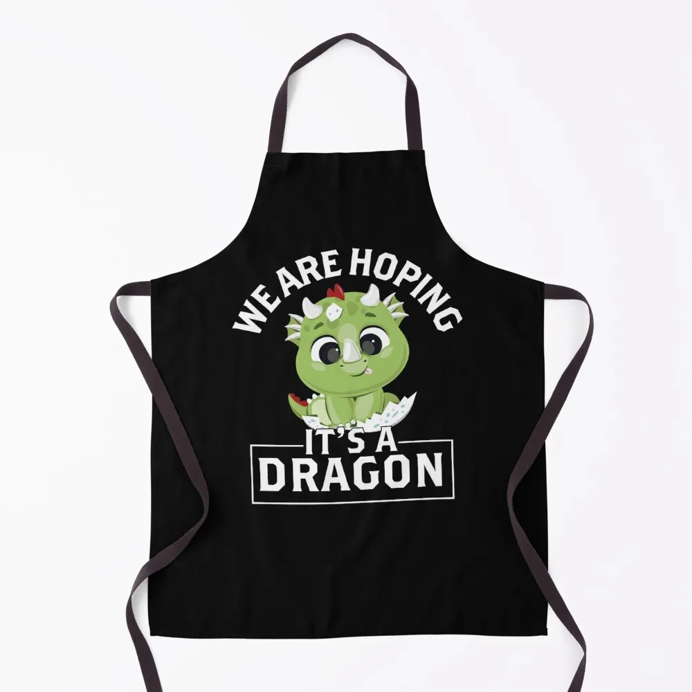 

We are hoping its a Dragon Baby Announcement Funny Pregnancy Gift Idea Apron Kitchens Woman Professional Barber Apron