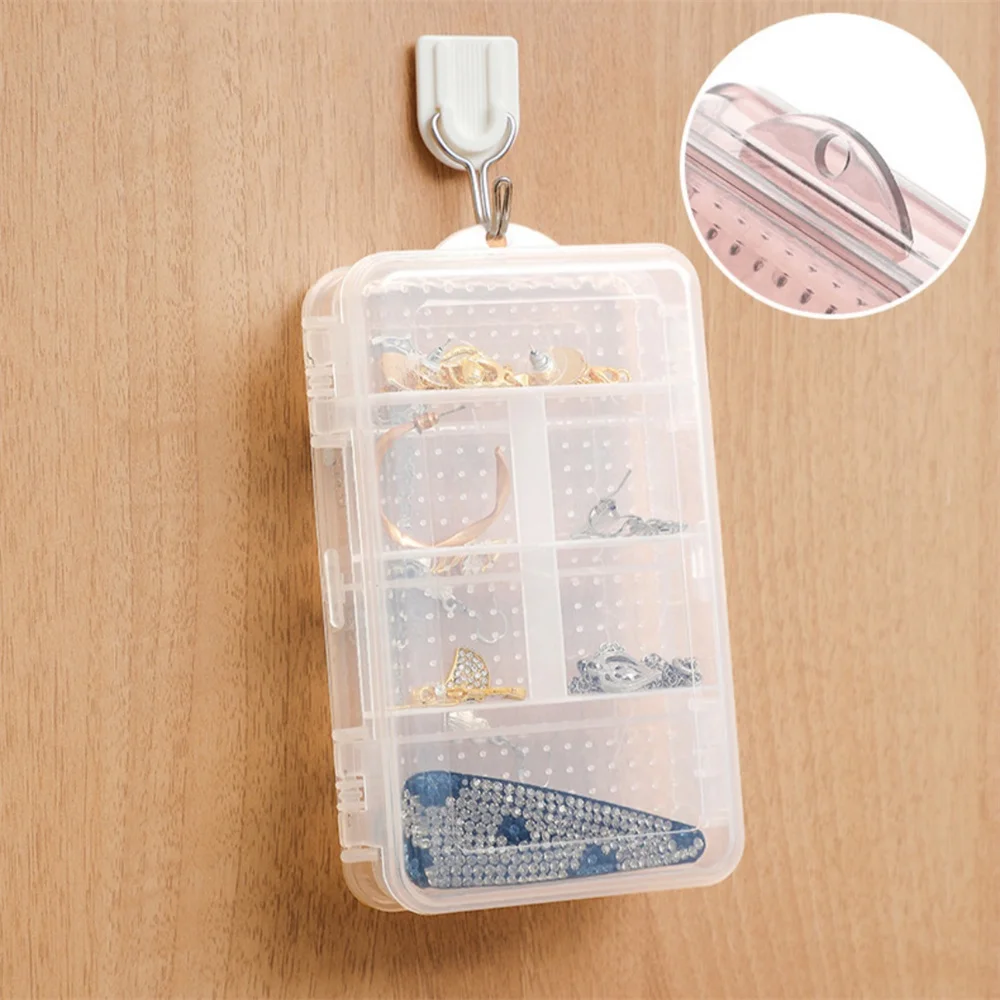 Transparent Double-layer Plastic Jewelry Storage Box Multi-purpose Organizer Container for Hair Clips Necklace Earring Jewelry