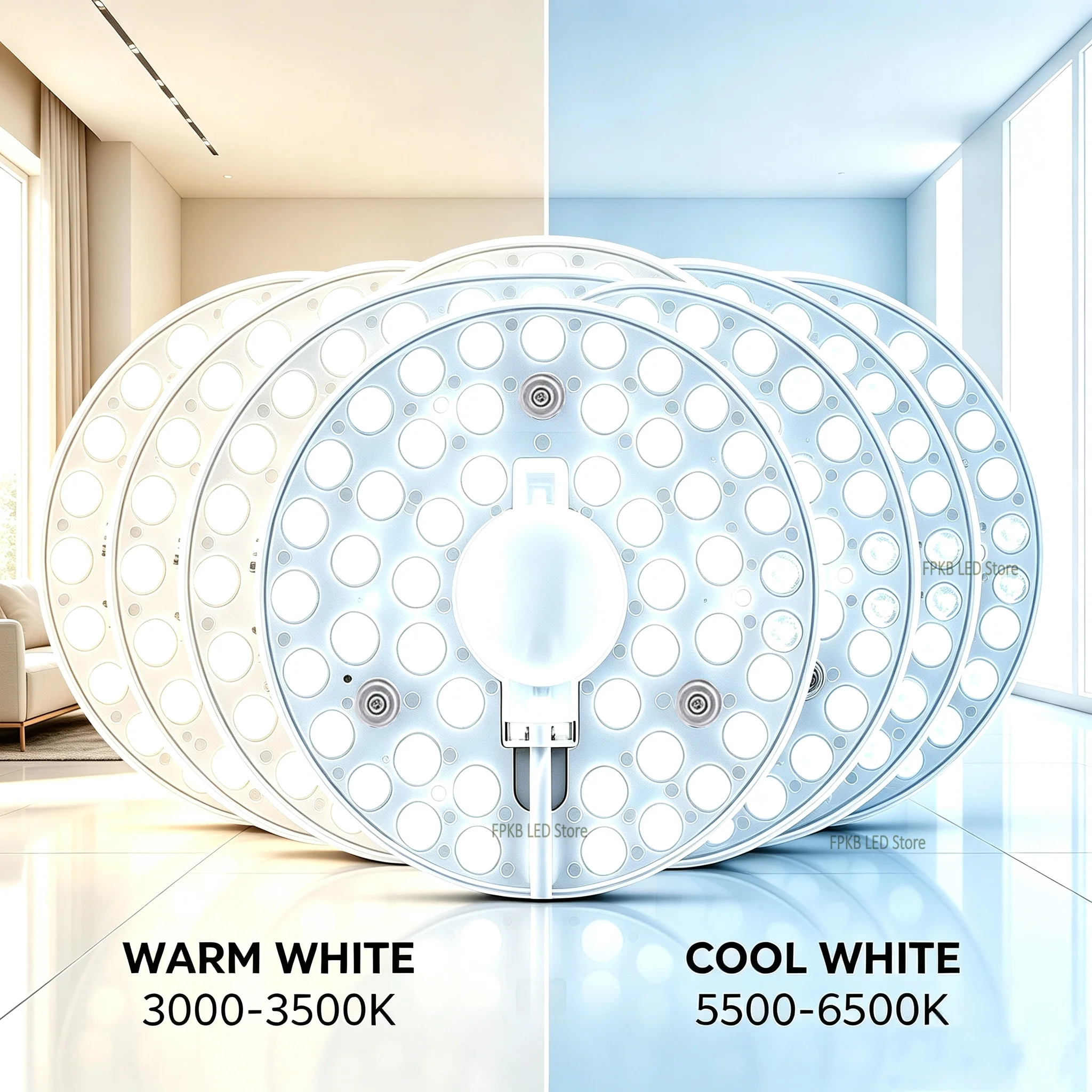 Panel de Luz LED Circular de 50W 36W 24W 18W 12W, Lámpara de Techo Redonda Smd Led, Placa Circular Led, AC 220V 230V 240V