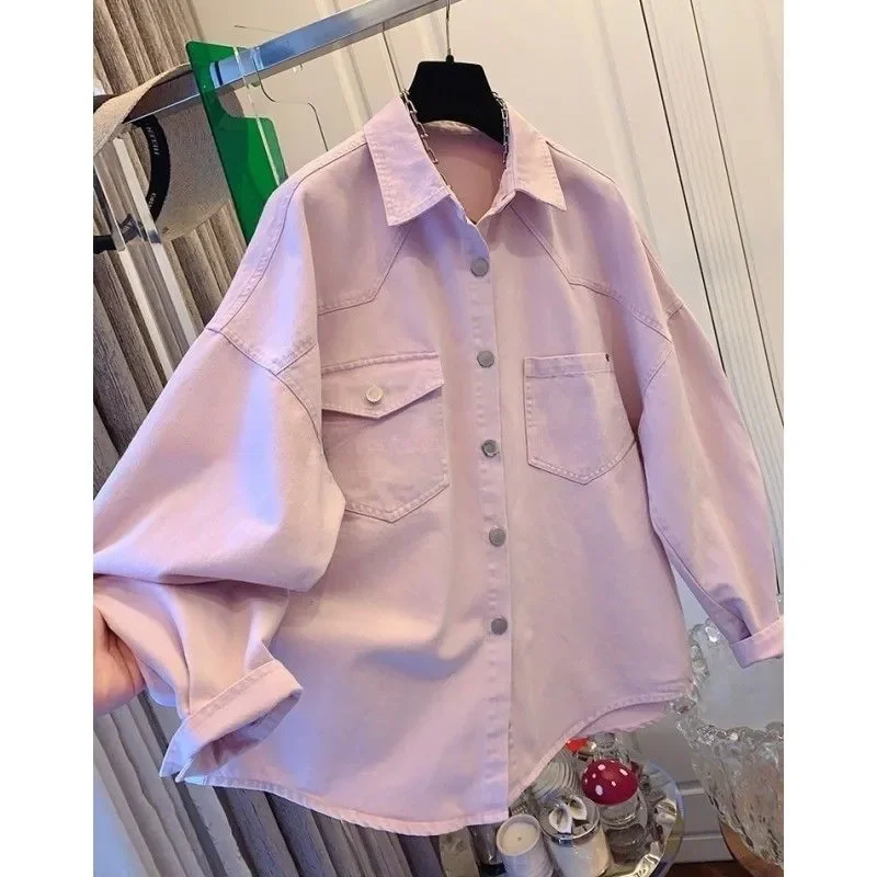 패션 코트 루즈핏 빅사이즈 여성 가을 신상 데님 셔츠