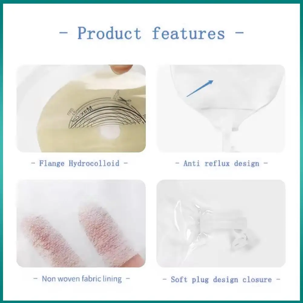 2/10pcs Urostomy Bag Barriers Ostomy Supplies Colostomy Bags Two Piece Drainable Pouches With Hoop And Look Ileostomy Stoma Care