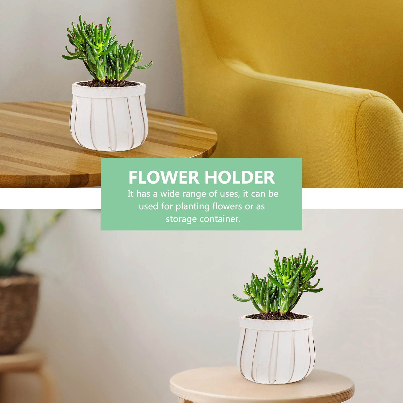 

1Pcs Natural Style Round Planting Basket Woven Flower Pot Decorative Floral Planter Home Garden Balcony Plant Container