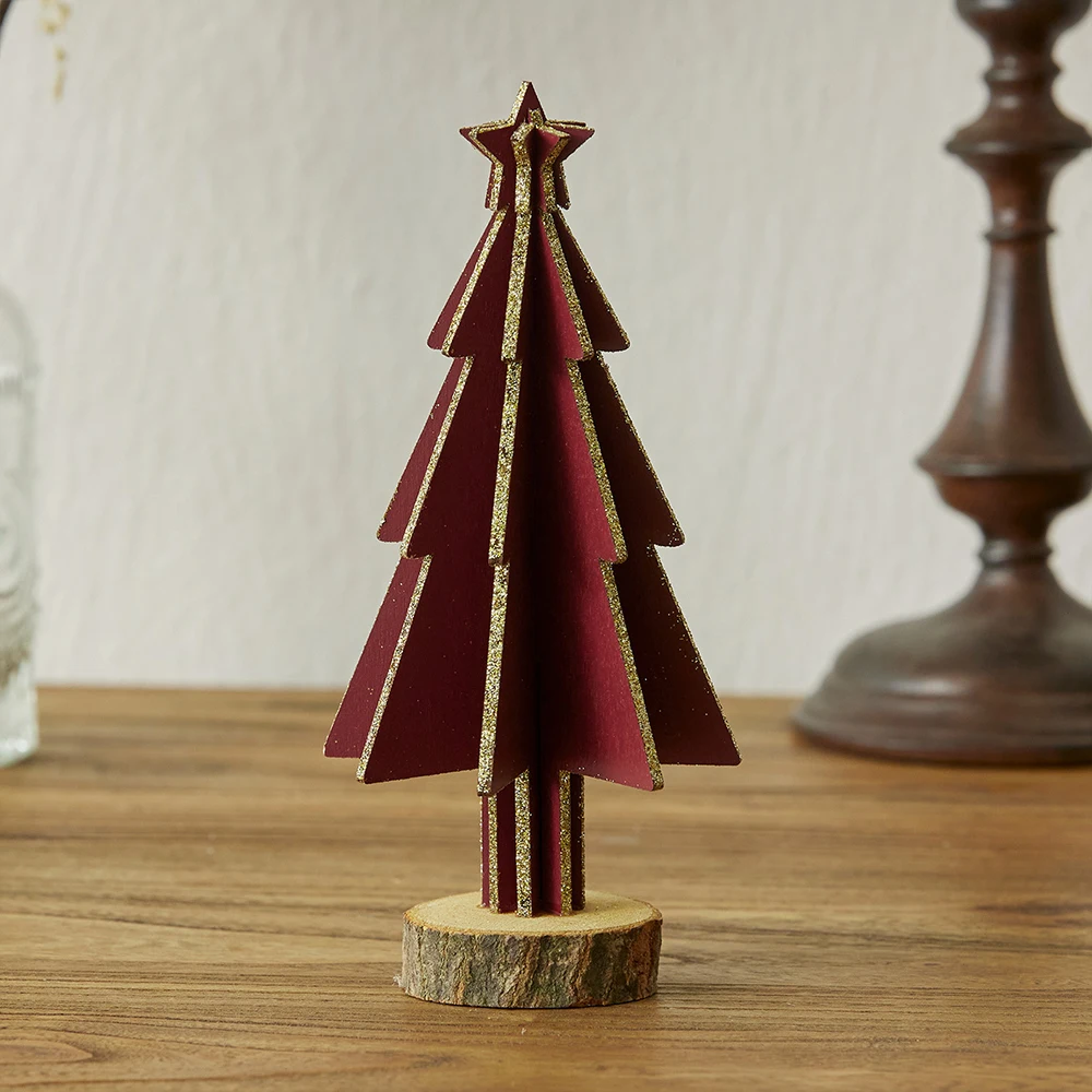 

Christmas Tree Christmas Scene Wooden Decorations 2025 for Living Room Tabletop Bookshelf Desk Ornament home decor Figurine