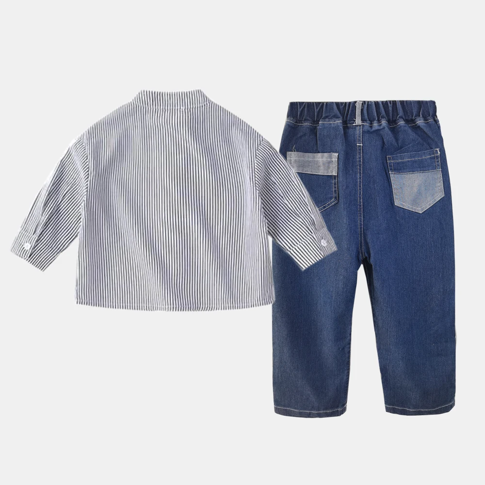 IENENS Spring Boy's Clothes Sets Shirts + Jeans Children Casual Suits 4-5 Years Kids School Clothing