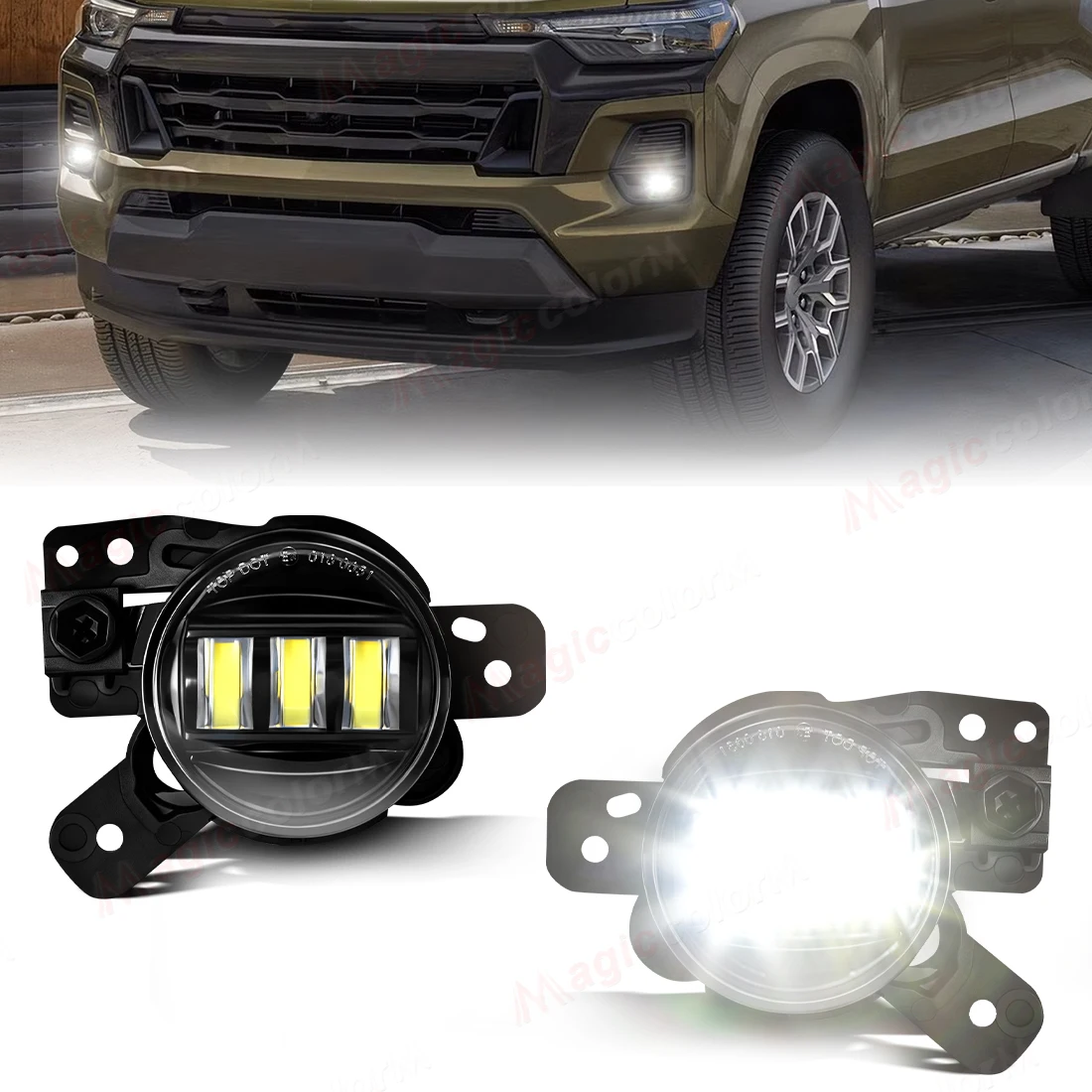 2 قطعة LED DRL مصابيح الضباب لشروليه كولورادو 2023 2024 النهار تشغيل أضواء المصد الأمامي المصابيح الأمامية أضواء النهار اكسسوارات السيارات #4