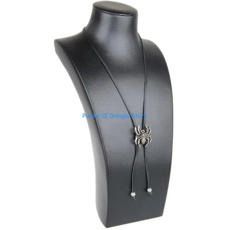 L21E Gentleman Bolo Tie with Stereo Spiders Buckle Vintage Tie for Formal Occasion