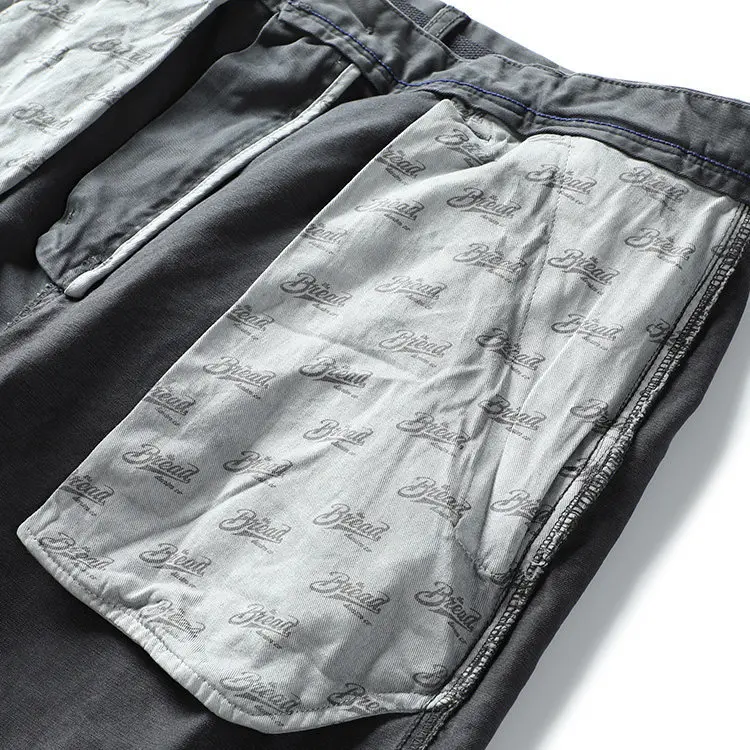 Herren-Schwerlasthose aus Baumwolle mit konischem Schnitt, geradem Bein, für Freizeit, Herbst, Outdoor, Wandern, Camping, dicke, lockere, lange Arbeitshose – Detail 20