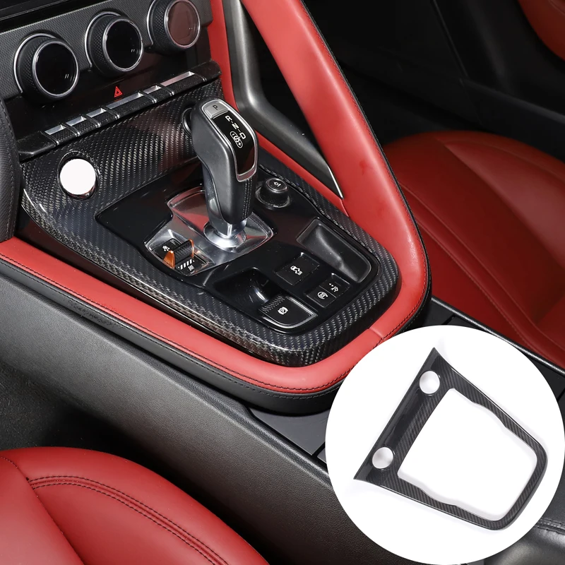 

1piece set Real carbon fiber For Jaguar F-TYPE 2013+car center control gear panel frame decorative sticker interior accessories