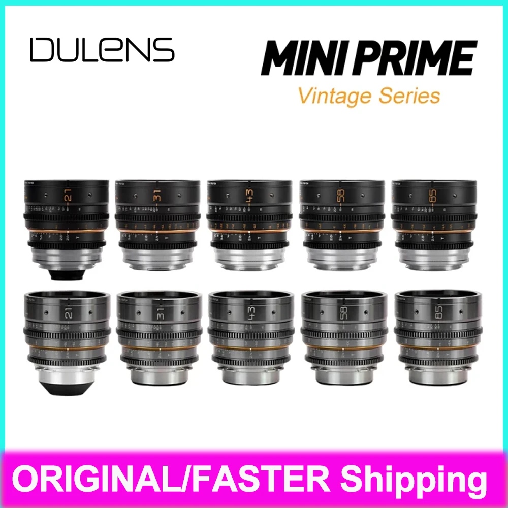 Dulens APO Mini Prime 21mm 31mm 43mm 58mm 85mm T2.4 Full Frame Cine Camera Lens Apochromatic For ARRI PL Mount Canon EF