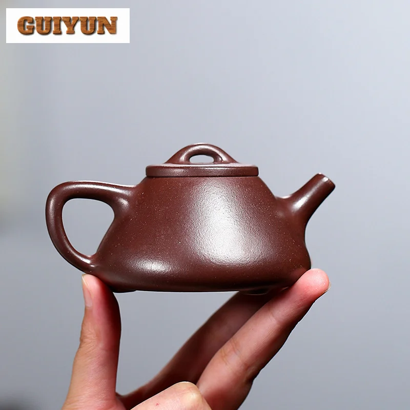 100ML Vintage Yixing Purple Clay Teapots Handmade plum blossom  Pot Raw Ore stone red Mud Kettle with Infuser Zisha Tea Set Gift