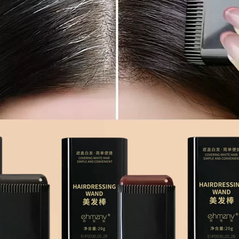 

Hair Color Stick Quickly Covers Gray White Hair Concealer Hairline Instant Covering Hair Dye Stick Applicator