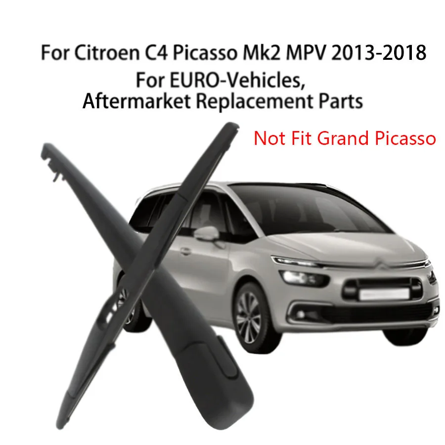 Para citroen c4 picasso mk2 mpv 2014-2013-2015-2018 braço do limpador traseiro lâmina conjunto de janela de pára-brisas