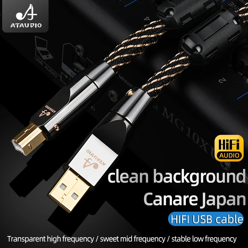 Canare HiFi USB OTG كابل 6N OFC نوع C إلى نوع B كابل USB نوع A إلى B كابل الصوت ل فك DAC كارت الصوت