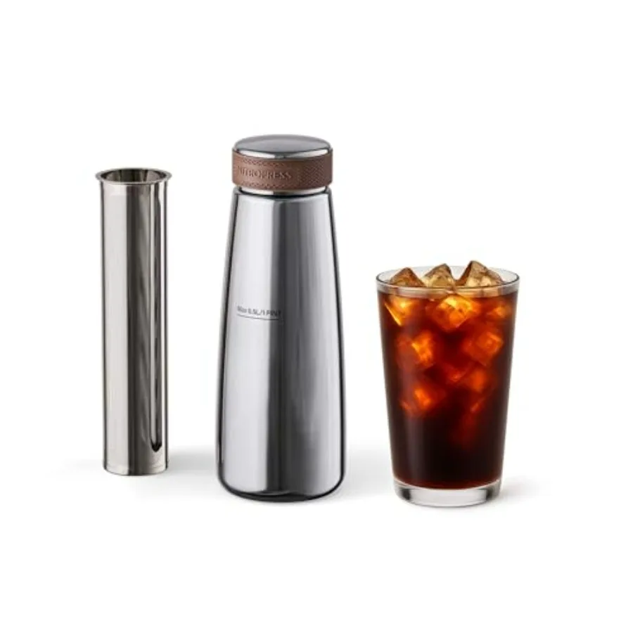 

Home Brew Kit - Stainless Steel Cold Brew Coffee & Tea Maker | Includes 200 Micron Filter Basket & Airtight Storage Cap | Perfec