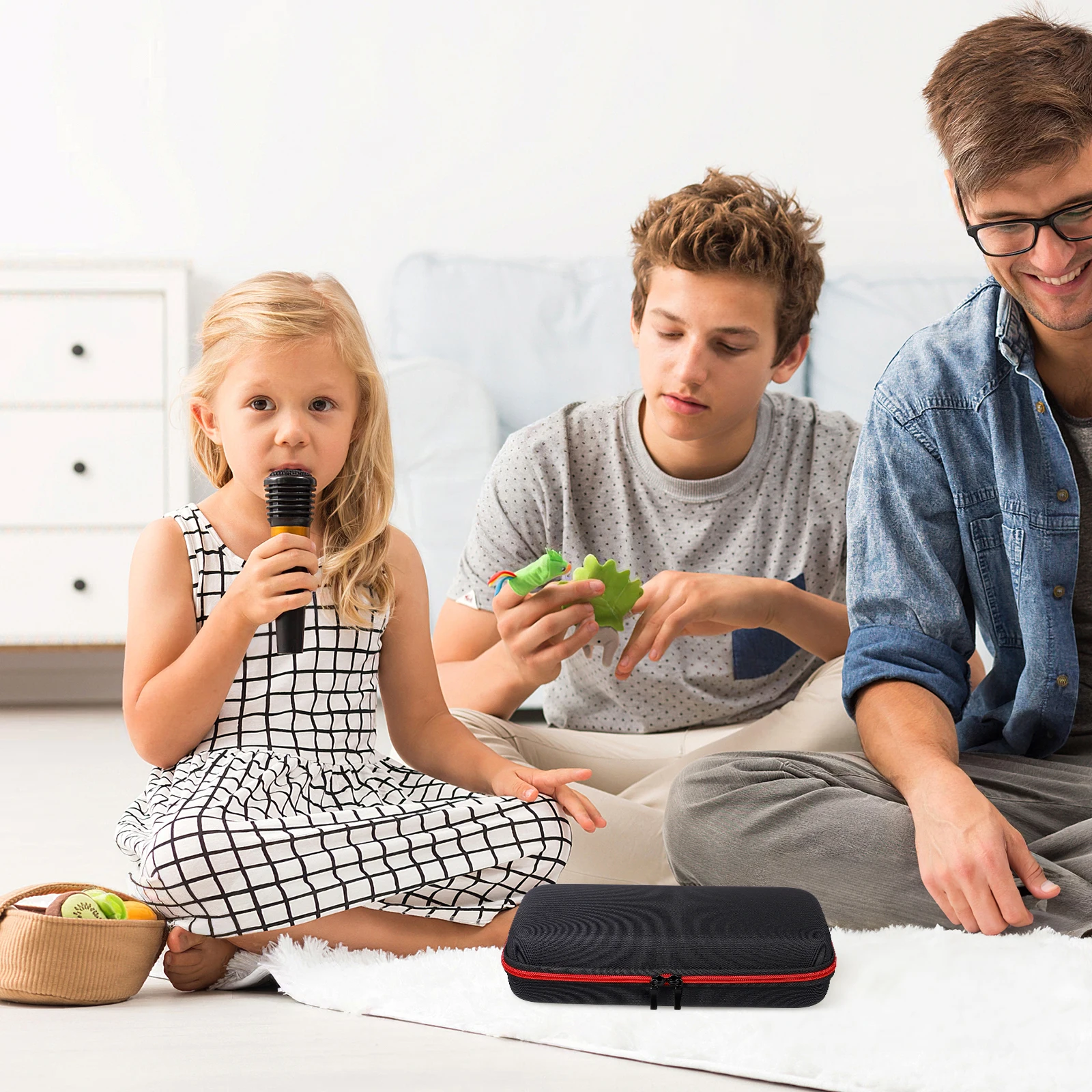 

Shockproof Carry Bag Hard Microphone Pouch Case with Mesh Pocket Drop-resistant