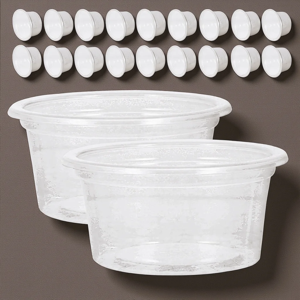 

20pcs Reptile Food Water Dish Compact Transparent Bowl For Turtle Gecko Lizard Snake Spider Tank Accessory Supply