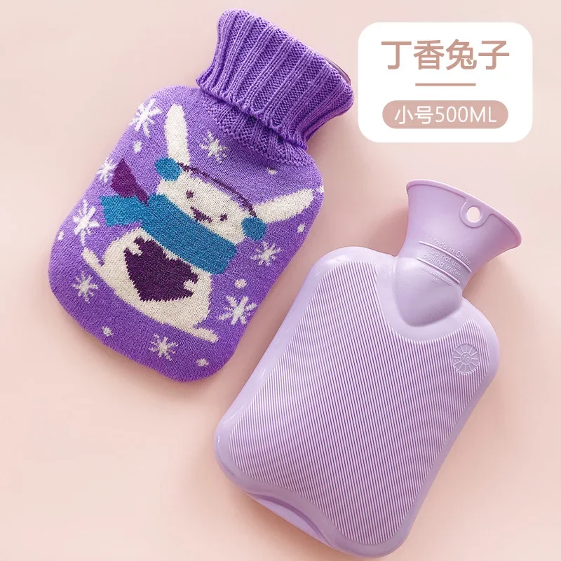 Hot Water Bag Cute Cartoon Kawaii Water Bottle Gel Hand Warmer Bottle Cover 2 Times Hot Pack  Mini Hand Warmer Christmas Gift