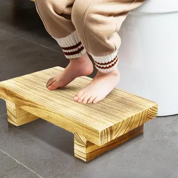 Wooden Small Stool Bedside Step Stool Indoor Mobile Step Stool Foot Stool Bathroom Toilet Wooden Stool Ornament