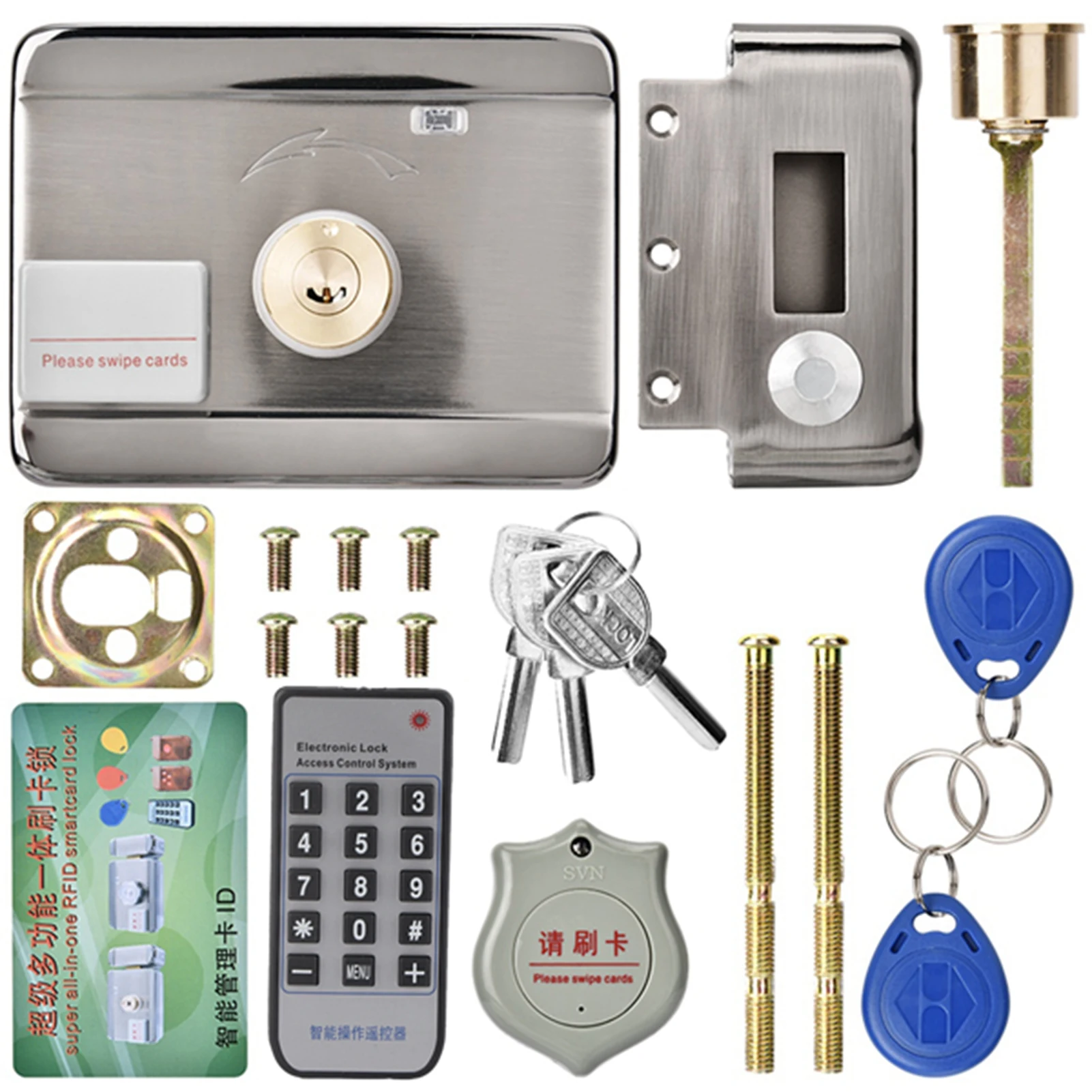 12V Door Lock Door Lock Intelligent Door Lock Smart Door Lock Electronic Access Intelligent System ID Double Head 12V Door Lock