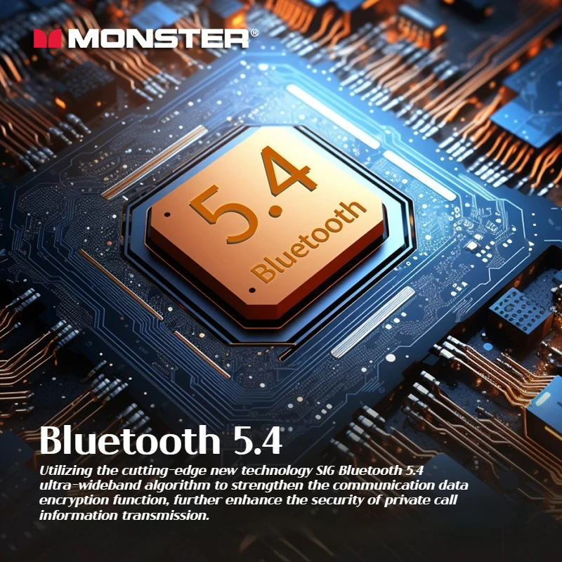 Monster Clarity 101 Plus Ture 무선 이어폰, 스포츠 블루투스 5.4 헤드폰, CVC8.0 소음 차단 TWS 이어버드, 마이크 포함